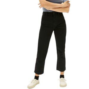 Everlane Womens 10R Wide Leg Cropped Black Wash Jeans